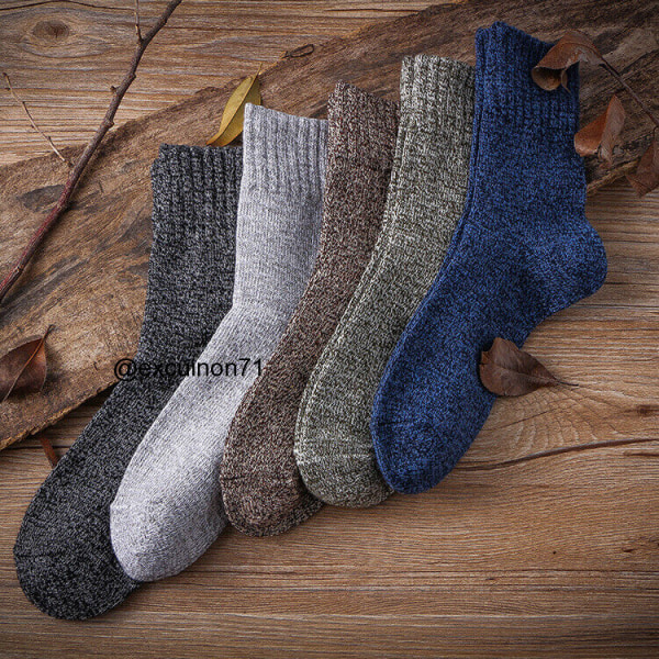 5 Pairs Mens Wool Socks Warm  Heavy Duty Thermal Merino LambsWool Boots Socks