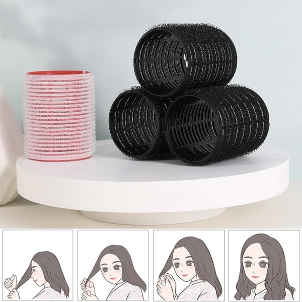 Hair Roller Set 3Pcs Self Grip Heatless Hair Curler Different Size No Heat Self-adhesive Curling Hairdressing Styling Tool