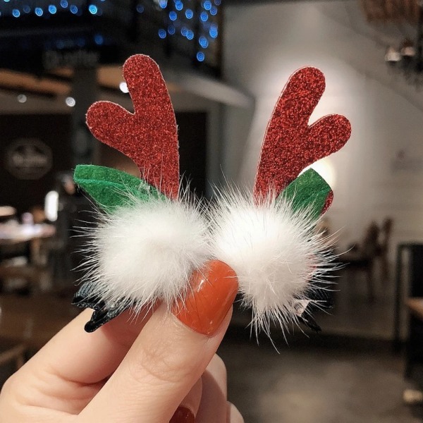 Cute Girls Christmas Hairpin Hair Accessories Antlers Pine Cone Hairpins Kids Headwear Hair Bands Ponytail Fixed Headdress