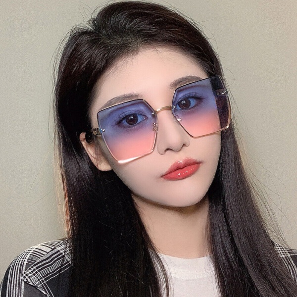 Frameless Internet Celebrity Sunglasses Women's Fashionable Gradient Color