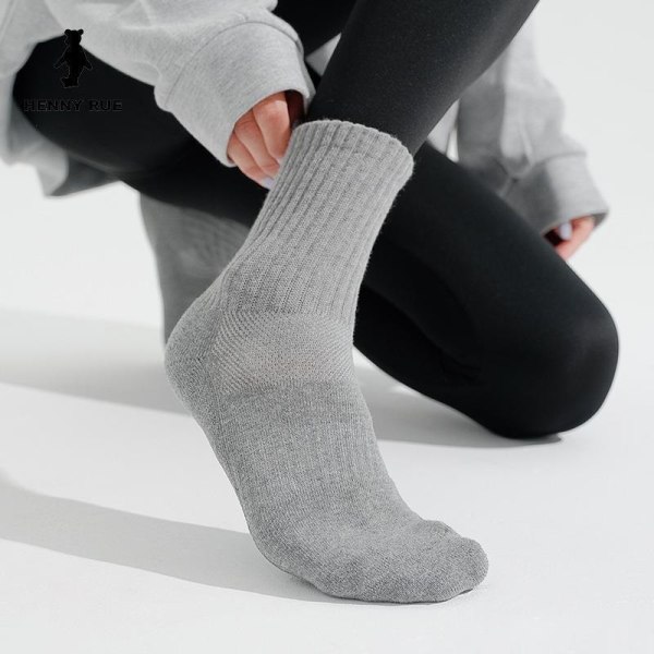 2 Pairs Autumn Winter Cotton Sports Terry Socks Half Towel Bottom Medium Socks