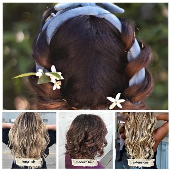 2 In 1 Heatless Curling Headband Lazy Curler Set Hairs Rollers Sleeping Soft Hair Bands Wave Hair Curlers DIY Styling Tools