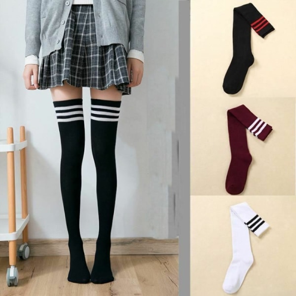 Women Sexy Striped Long Socks Stockings Warm Thigh High For Girls Fashion