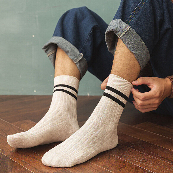 5 Pairs Men's Cotton Odorproof Antibacterial Sports Versatile Medium Tube Socks