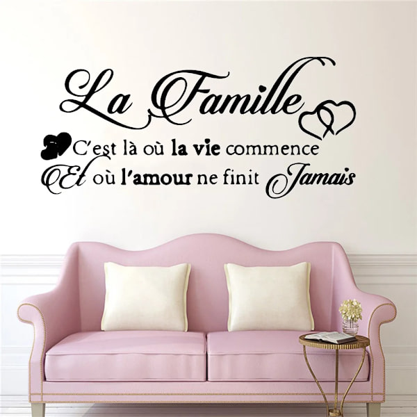 Fashion French Text phrase Vinyl Wall Sticker Wallpaper Decorative For Bedroom decor francais muraux house decoration