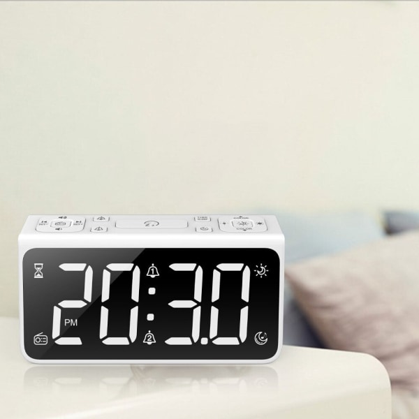 Digital Alarm Clock for Bedrooms with FM Radio & Nap Timer 6.5Inch LED Display