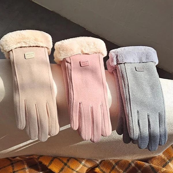New Plush Winter Women Gloves Full Finger Mittens Fashion Cute Furry Warm Mitts Women Outdoor Sport Female Gloves Touchable