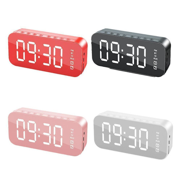 Portable Bluetooth Speaker with FM Radio Alarm Clock V0 and Card Mirror P N9D2