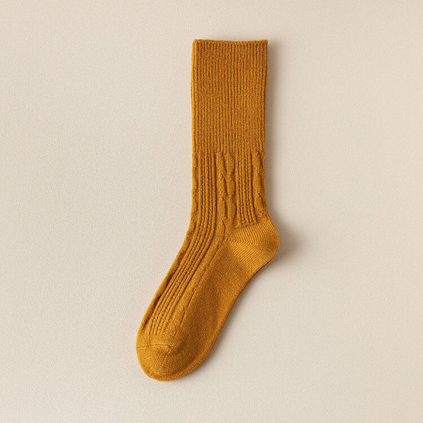 5 Pairs of fall women's solid-colored cotton sports wicking stockings