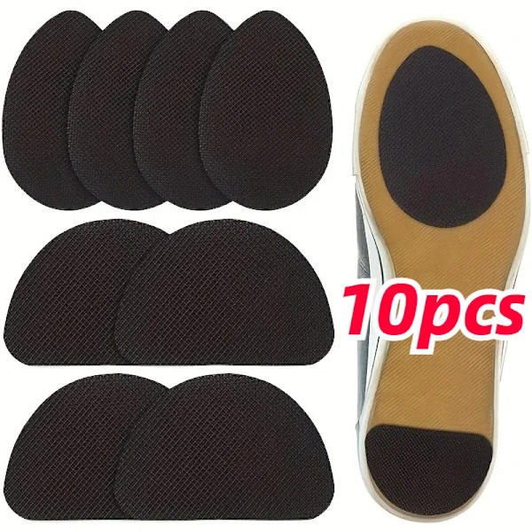 10pcs Wear-Resist Non-Slip Shoe Mats Self-Adhesive Forefoot High Heel Bottom Stickers Silent Heel Protector Rubber Pad Cushion