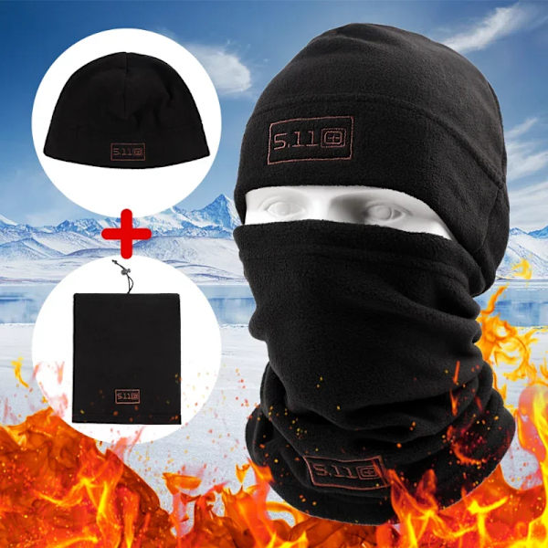 Balaclavas Vinter Anti-kall mössa Polar Fleece Tjock Värme Keps för män Kvinnor Huvudbonader Cykling Vindtät mössa Scarf