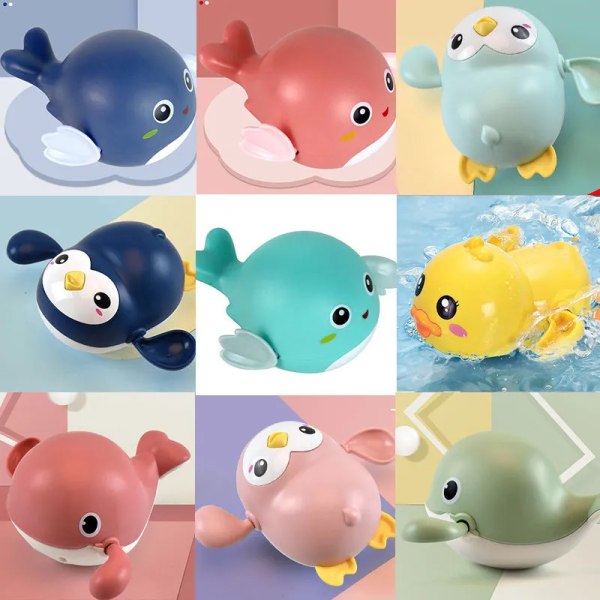 Baby Bath Toys Bathing Duck Cartoon Animal Baby Shark Whale Crab Water Children's Toys Swimming Pool Classic Baby Toddler Toys