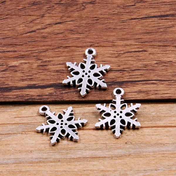 20Pcs 11Styles New Product Metal Zinc Alloy Mix Sizes Snowflakes Charms Fit Jewelry Christmas Pendant Makings DIY Handmade Craft