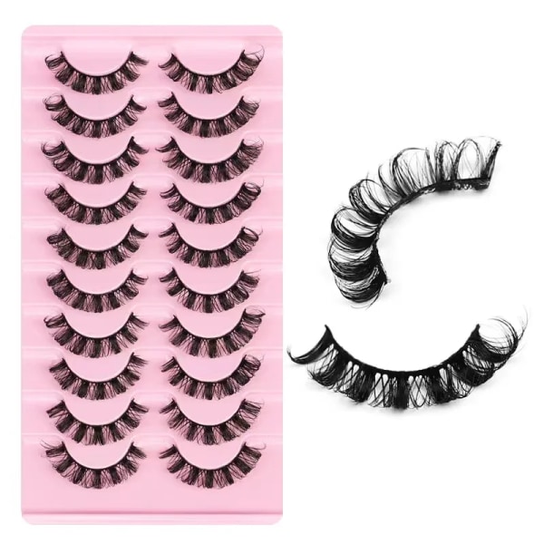 Lashes DD Curl 10-26mm Russian Lashes 3D Mink Eyelashes Reusable Fluffy Russian Strip Lashes eyelashes extensions New Hot