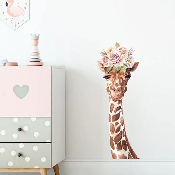 Eco-friendly Giraffe Kids Wall Stickers Cartoon Vinyl Room Decoration Decals for Living room Bedroom Child Nursery Wall Decor