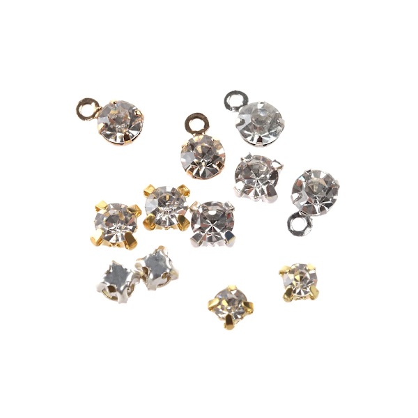 50pcs Super Mini Rhinestone Buckle DIY Doll Dress Clothes Handmade Doll Bags Shoes Necklace Buttons Doll Sewing Accessories