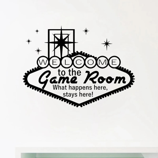 Welcome To The Game Room Decor Casino Wall Art Decals Gambling Vinyl Sticker Modern Home Gamble Poster Mural Wall Art Decoration