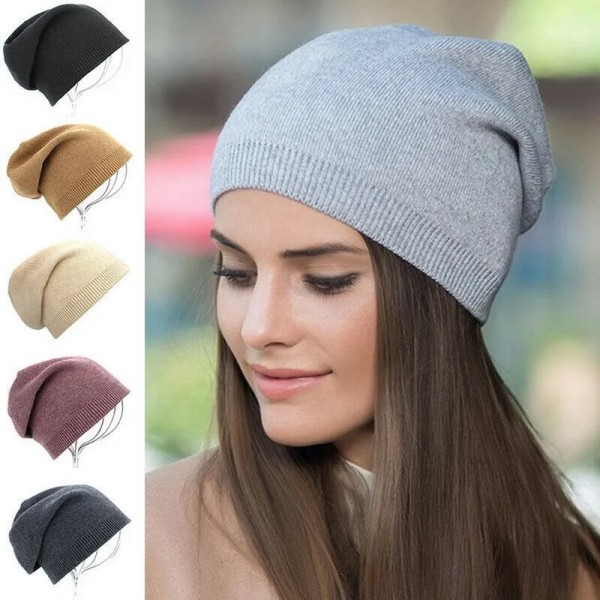 Autumn Winter Women's Hat 2022 New Simple Soft Beanie Thin Knitted Hats Outdoor Warm Cold Proof Fashion Bonnet Skull Beanie Cap