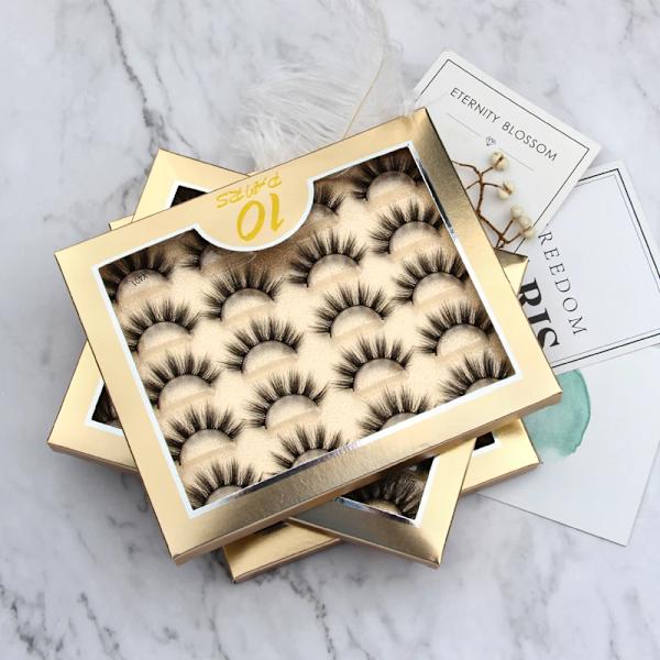 10 Pairs 3D Mink Eyelashes Fluffy Dramatic Eyelashes Makeup Wispy Mink Lashes Natural Long False Eyelashes Thick Fake Lashes