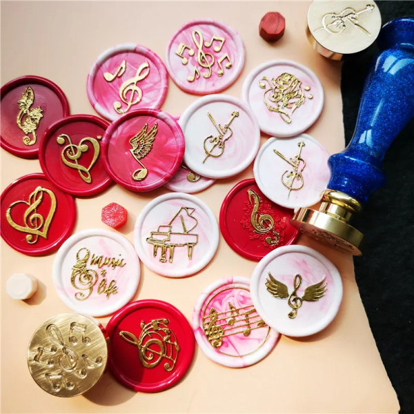 Music Theme Lacquered Seal Music Rose Sealing Wax Seal Stamps MUSIC NOTE treble clef Wax Seal Stamps Wedding Card Decoration