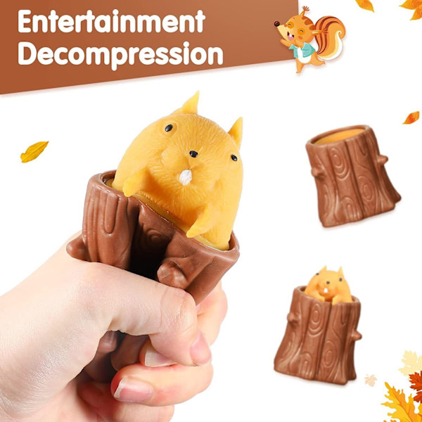 Relief Toy Squeeze Squirrel Toys Decompression Fidget Toy Pen Tree Stumps Stress