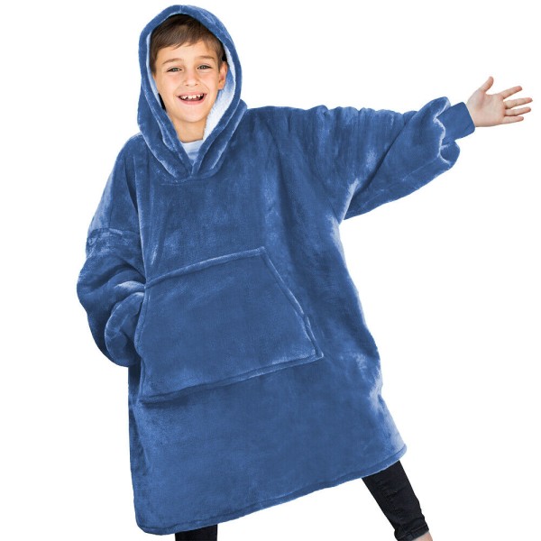 Unisex Oversized Hoodie Blanket Kids Wearable Sweatshirt Sherpa Fleece Hooded