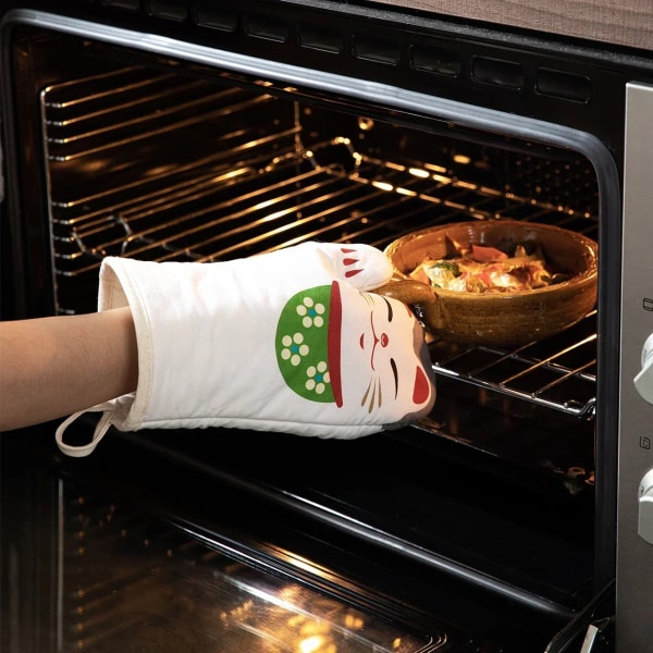 Creative Oven Mitt Cute Cat Household Kitchen Heat Resistant Gloves Thickened Anti-scald Microwave Baking BBQ Insulation Gloves
