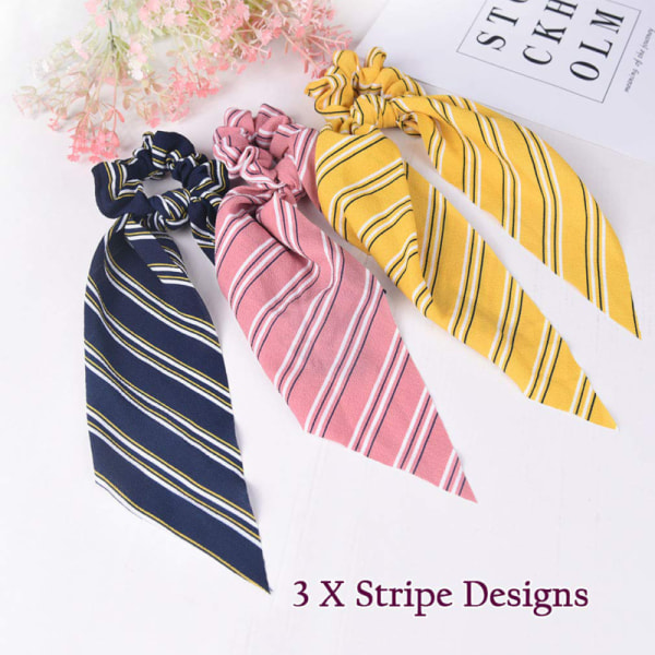 12 Pcs Hair Scarf Hair Scrunchies Chiffon Floral Scrunchie Hair Bands Ponytail H