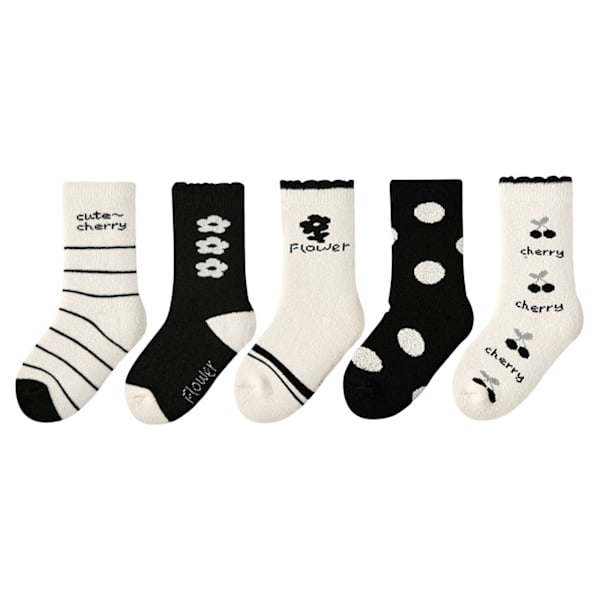 5pairs  Fashionable New Pattern Stockings Simple And Warm Comfortable Socks For Autumn