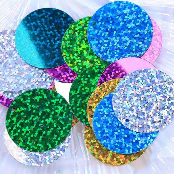 Large Sequins 40mm 50mm Big Sequin Laser Pailetters Lentejuelas Sequence Material for Sewing Craft DIY Accessories for Garment