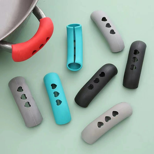 1/2pcs Silicone Handle Holder Oven Mitts Cookware Holders Cover Heat Resistant Pot Sleeve Grip For Frying Cast Iron Skillet Pan