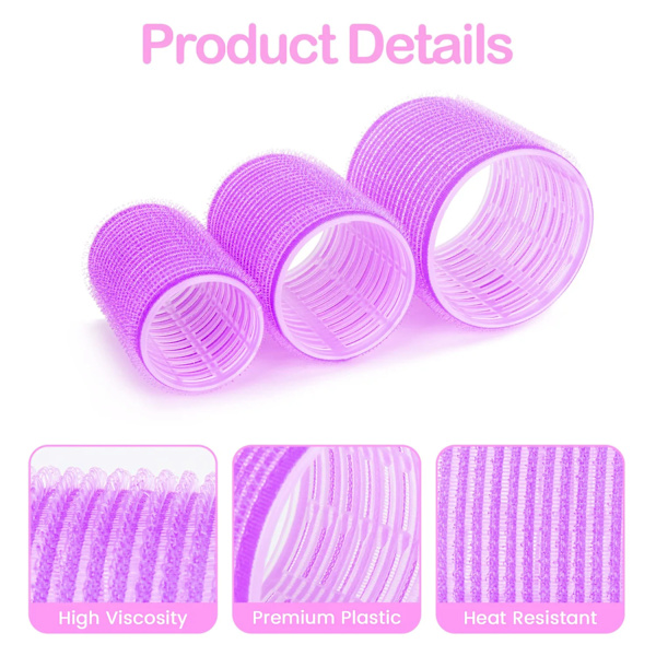 Heatless Hair Curlers Set 6Pcs Self Grip Holding Rollers for Long Hairs Bangs Volume Overnight No Heat Curling Hairstyling Tools