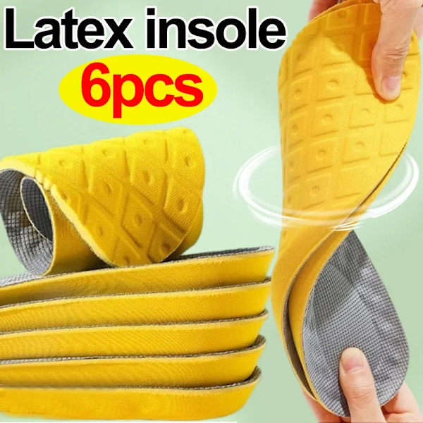 6pcs=3pairs Latex Memory Foam Insoles for Women Men Soft Foot Support Shoe Pads Breathable Sport Insole Feet Care Insert Cushion