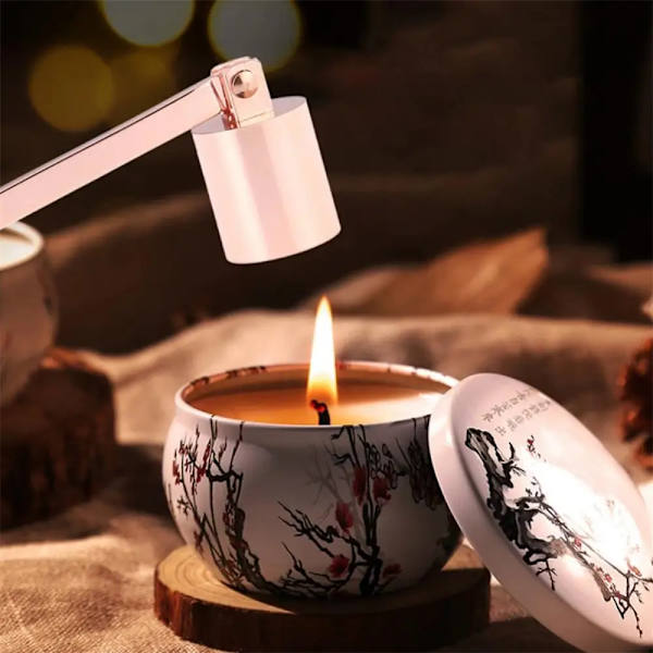 Stainless Steel Candle Fire Extinguisher Home Long Handle Candle Snuffer Retro Decorative Candle Aromatherapy Candle Shade
