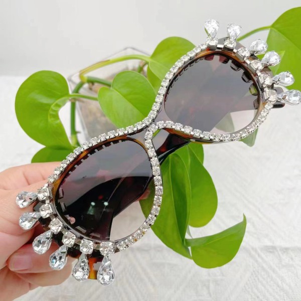 Womens Sunglasses UV400 Bling Rhinestone Fashion Prom Personalized For Party I