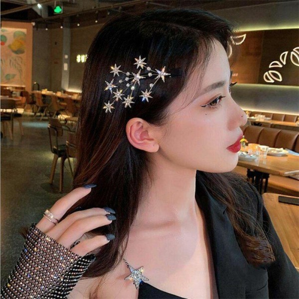 Stars Hairpin Shining Full Hair Clip Luxury Elegant Ornament Fashion Accessories