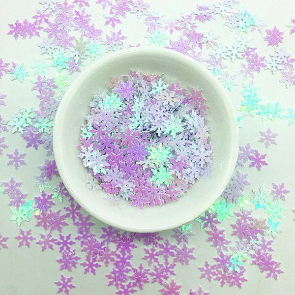 10mm Snowflake Sequins Craft Mix Macarons Colors Flower Sequin Paillettes Christmas Party Decor DIY Handmade Accessories 10g
