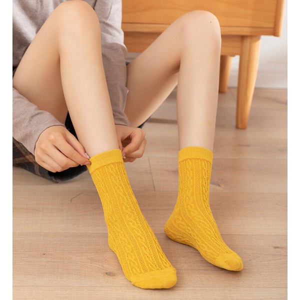 5 Pairs Ladies Cotton Solid Color Warm and Comfortable Stockings