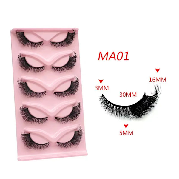 Mink Lashes 5 Pairs Dramatic 3D Mink False Eyelashes Natural Fluffy Fake Lashes Reusable Makeup Messy Cilios Faux Cils