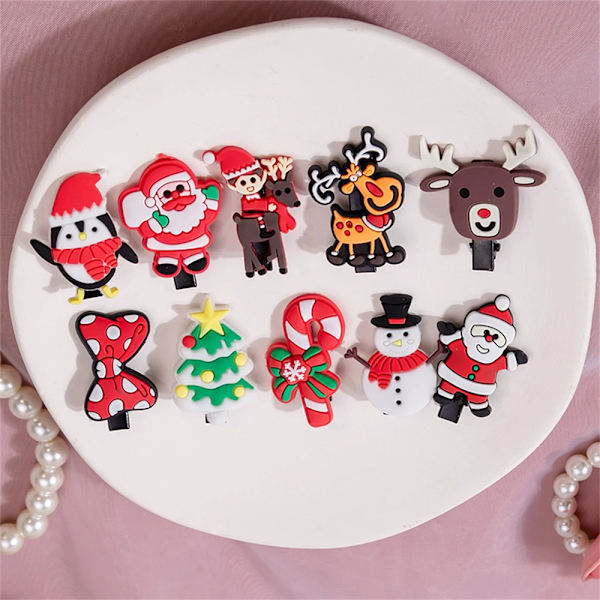 10pcs Christmas Hairpin Child Fashion Santa Claus Elk Hair Clips Women Barrettes Headband Gift Hair Accessories for Girl