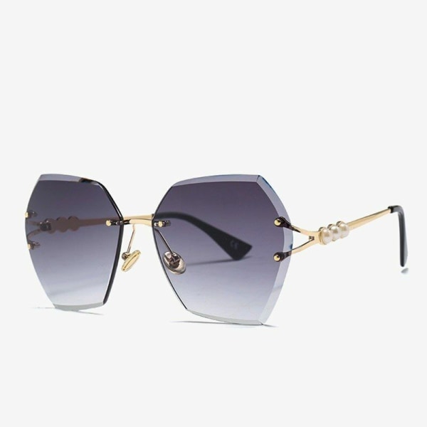 Women Pearl Sunglasses High Quality Metal Rimless Luxury Female Driving Glasses