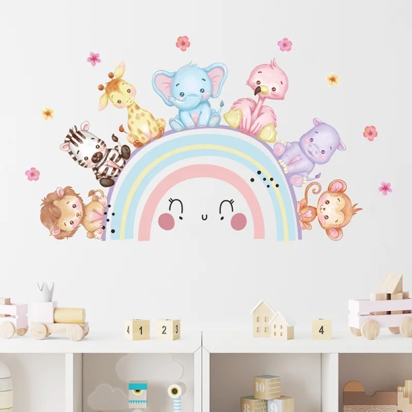 Art Cartoon Cloud Star Watercolor Animal Cute Wall Sticker Balloon PVC Wall Sticker Children Room Wall Sticker Decoration 2023