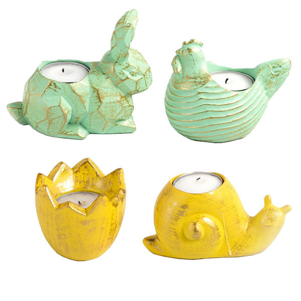 Easter Candlestick Home Furnishing Rabbit Animal Candle Tray Snail Eggshell Chicken Shape Candle Holders Party Decoration