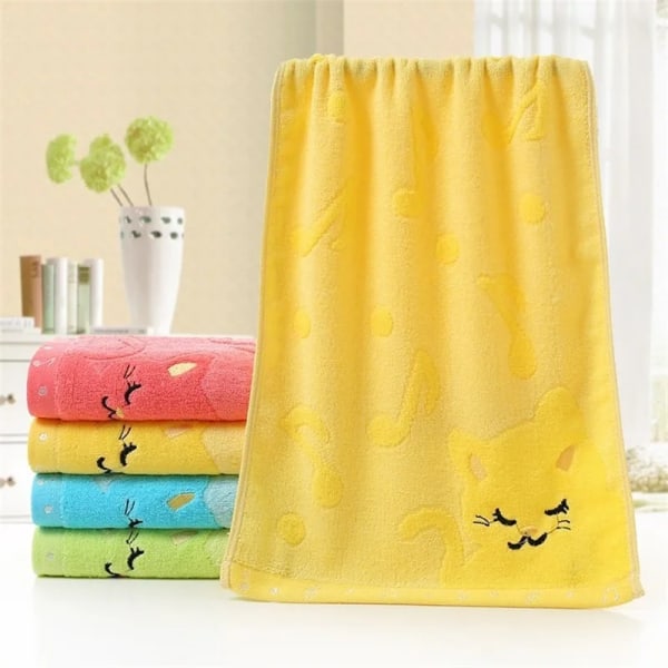 1pc Soft Children Baby Towel Washcloth Bathing Feeding Cartoon Cat Cotton Towel for Newborn Infant Handkerchief Shower Cloth