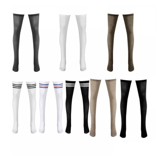 Women Men Sport Long Stripe Socks Over Knee Thigh High Socks Open Toes Stockings