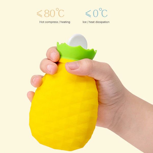 Hot Water Bottle Pineapple shape Silica Gel Portable 200ml Hand Warmer Winter Girls Warmer Heat Pack Warm Belly Instant Hot Pack