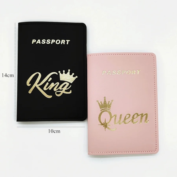 2PCS/Set QUEEN KING Lovers/Couples PU Travel Accessories Passport Case/Cover/Holder for Women or Men