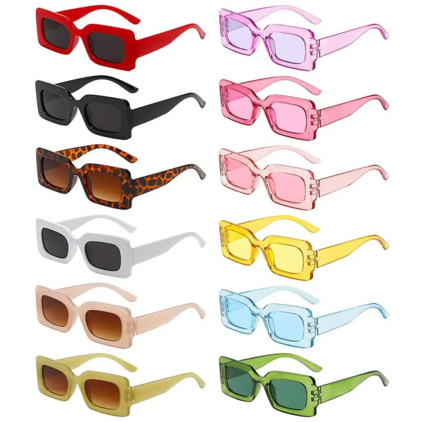Fashion Retro Candy Color 90  s Y2K Sun Glasses Rectangle Sunglasses Vintage Shades Sunglasses for Women Men