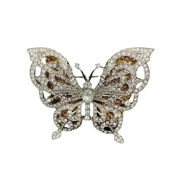 Qingdao medieval art retro style gift decoration multi-functional double butterfly brooch female