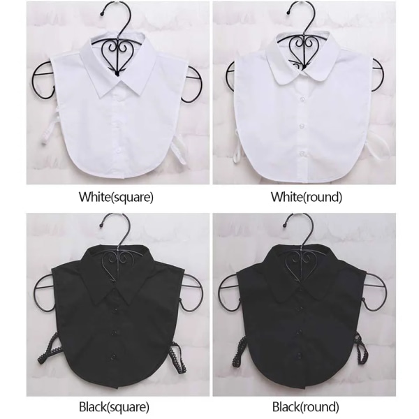 New Women Cotton Fake Collar Detachable Solid Lapel Choker Necklace Shirt Fake False Collar Lapel Blouse Top Women accessories